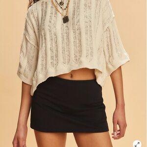 Free People Black Mini knit Skort